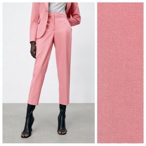 NEW Zara Salmon Pink Viscose Blend Cropped Pants Size 6